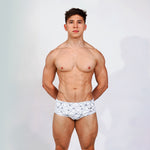model posing for a studio photo wearing Caio Classic Nova Frost Swim Brief