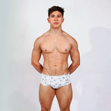 model posing for a studio photo wearing Caio Classic Nova Frost Swim Brief