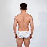 model posing for a studio photo wearing Caio Classic Nova Frost Swim Brief