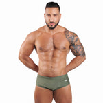Caio Classic Olive — men's Brazilian swim brief, front view