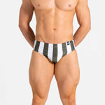 Swim Brief | Slim | Olive & Blanco Vertical  Authentic Brazilian Sunga