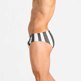 Swim Brief | Slim | Olive & Blanco Vertical  Authentic Brazilian Sunga