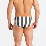 Swim Brief | Slim | Olive & Blanco Vertical  Authentic Brazilian Sunga