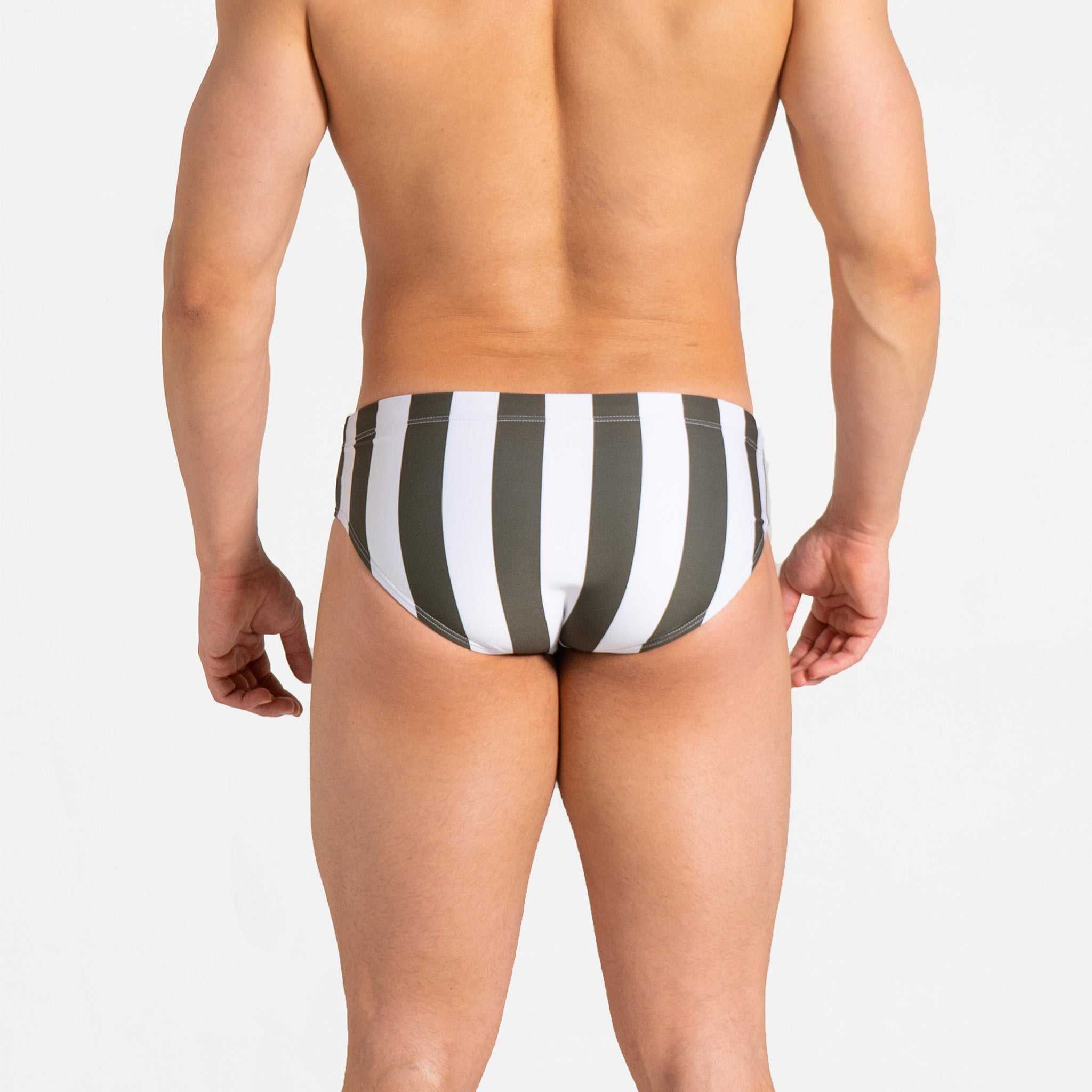 Swim Brief | Slim | Olive & Blanco Vertical  Authentic Brazilian Sunga