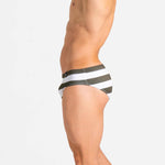 Swim Brief | Slim | Olive & Blanco Horizontal  - Authentic Brazilian Sunga