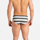 Swim Brief | Slim | Olive & Blanco Horizontal  - Authentic Brazilian Sunga