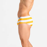 Swim Brief | Classic | Mustard & Blanco Horizontal - Authentic Brazilian Sunga