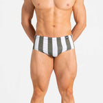 Swim Brief | Classic | Olive & Blanco Vertical - Authentic Brazilian Sunga