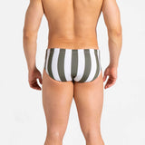 Swim Brief | Classic | Olive & Blanco Vertical - Authentic Brazilian Sunga