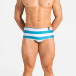 Swim Brief | Slim | Azul & Blanco Horizontal - Authentic Brazilian Sunga