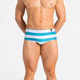 Swim Brief | Slim | Azul & Blanco Horizontal - Authentic Brazilian Sunga