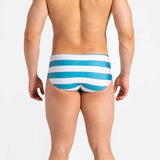 Swim Brief | Slim | Azul & Blanco Horizontal - Authentic Brazilian Sunga