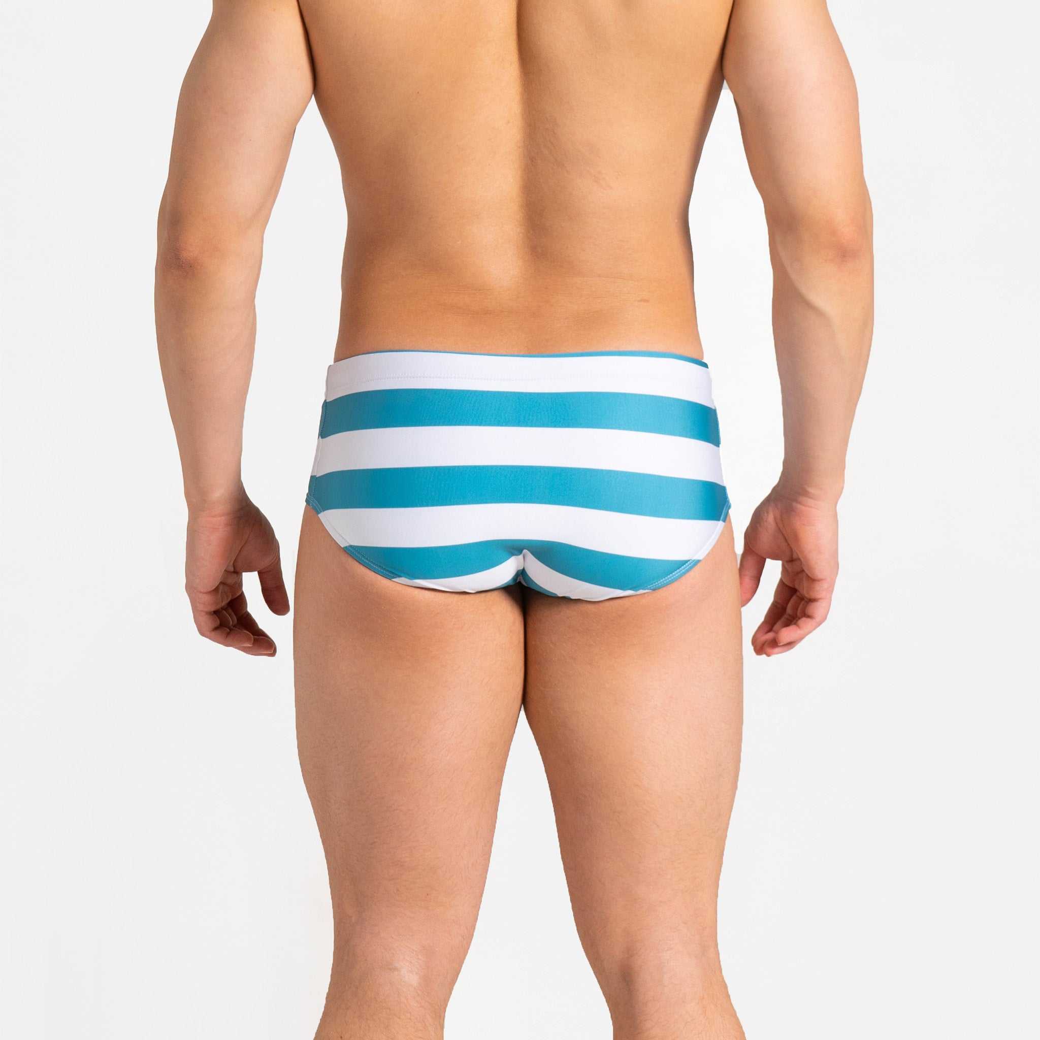 Swim Brief | Slim | Azul & Blanco Horizontal - Authentic Brazilian Sunga