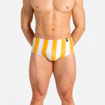 Swim Brief | Classic | Mustard & Blanco Vertical - Authentic Brazilian Sunga