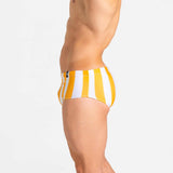 Swim Brief | Classic | Mustard & Blanco Vertical - Authentic Brazilian Sunga