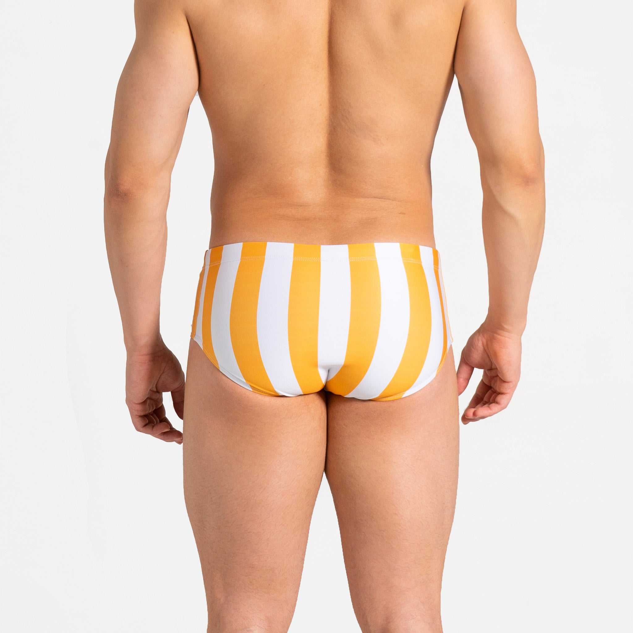 Swim Brief | Classic | Mustard & Blanco Vertical - Authentic Brazilian Sunga