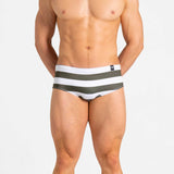 Swim Brief | Classic | Olive & Blanco Horizontal - Authentic Brazilian Sunga