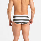 Swim Brief | Classic | Olive & Blanco Horizontal - Authentic Brazilian Sunga